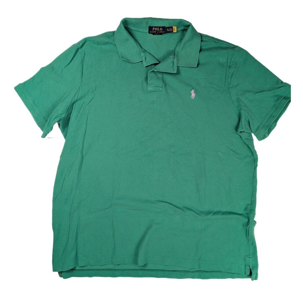 Polo Ralph Lauren Classic Fit Green 1/4 Button Short Sleeve Polo Men's Size XL